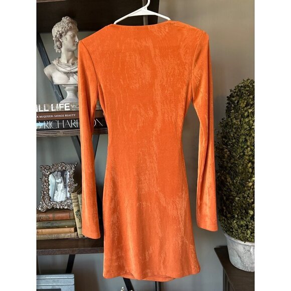 Significant Other Ivy Stretch Bodycon Mini Dress Clay Orange Womens Size 4 US - Picture 8 of 11